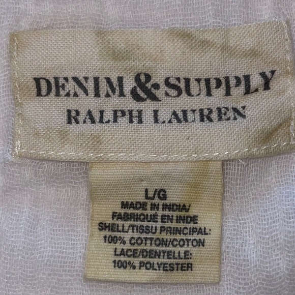 Denim & Supply Ralph Lauren L Peasant Bohemian Southwest Cap Sleeve Pullover Top - Picture 2 of 16